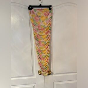 ONLY Pink and Yellow Floral Bodycon Dress